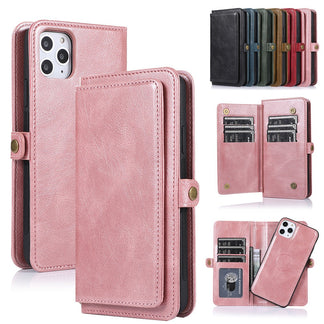 Vegan Leather Magnetic Card Holder Wallet Case with Strap for iPhone 1 ...