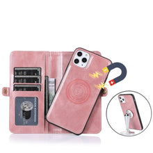 Load image into Gallery viewer, Vegan Leather Magnetic Card Holder Wallet Case with Strap for iPhone 11 to 15
