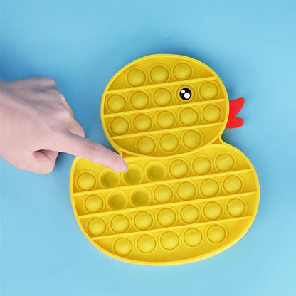Yellow Duck Fidget Stress Relief Bubble Press Toy