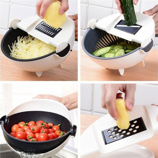Multi function Stainless Steel Vegetable Slicer With Draining Basket