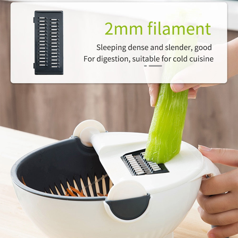 Multi function Stainless Steel Vegetable Slicer With Draining Basket