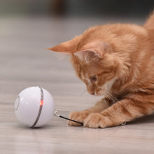 Load image into Gallery viewer, LED Light Electric Pet Ball With Feather
