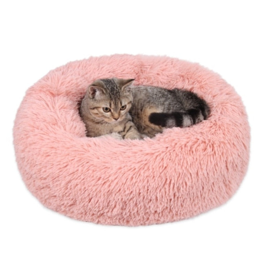 Pet Ultra Soft Long Plush Round Bed