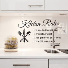 Load image into Gallery viewer, Removable Wall Stickers for Kitchen with  Kitchen Rules Design 3 stickers pack

