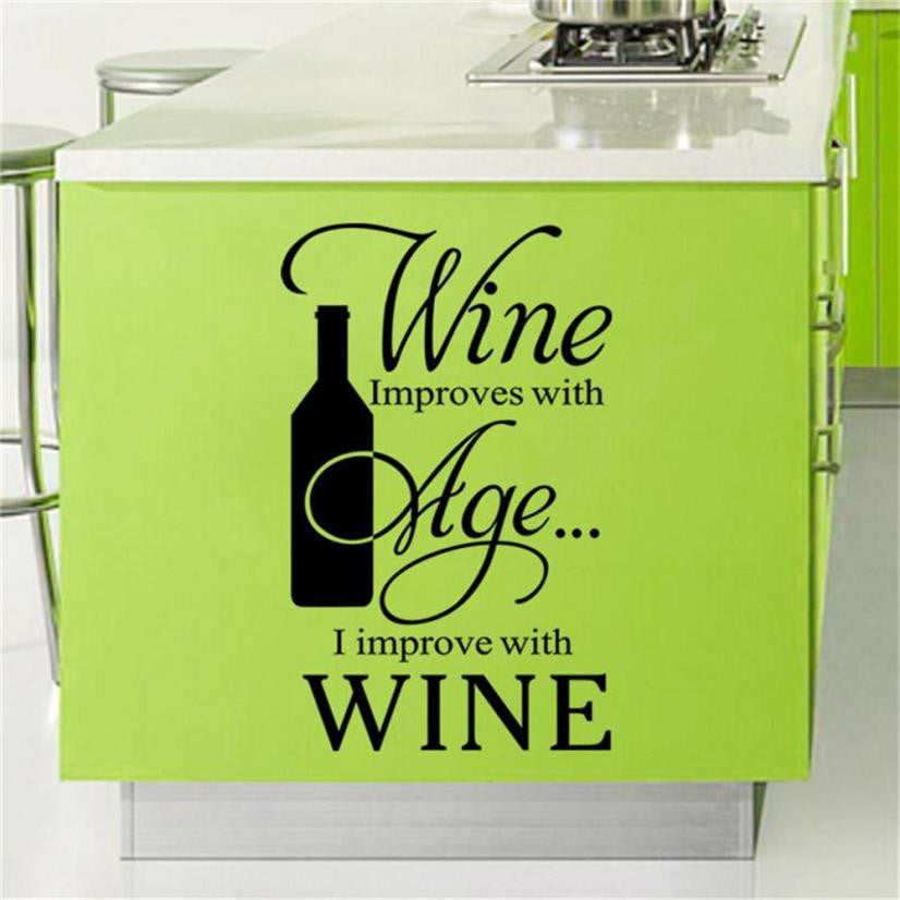 Home Decor Wine Theme Wall Stickers 5 pcs set