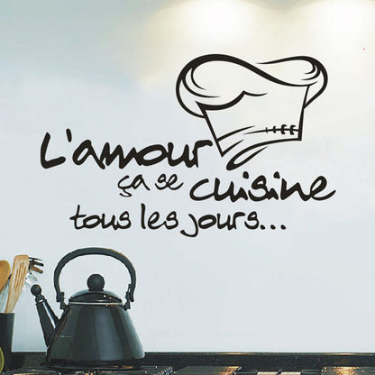 French Cuisine Chef Theme Kitchen and Home Decor Wall Sticker