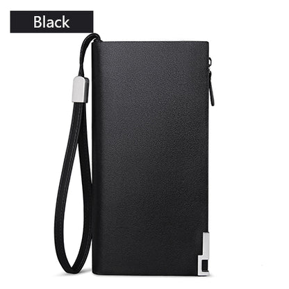 Mens Business Casual Leather Long Wallet