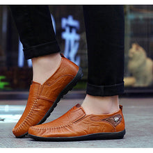 Load image into Gallery viewer, Mens Casual Leather Loafers with Rubber Anti Slippery Surface
