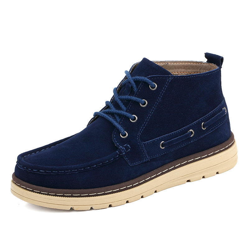 Mens Suede Leather Ankle Lace Up Boots