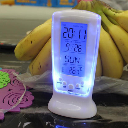 LED Clear Design Digital Alarm Clock with Calendar and Temperature Display