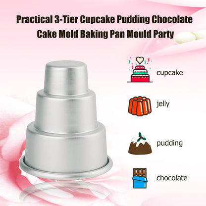 Mini 3-Tier Cupcake Pudding Cake Mold 5 pcs set