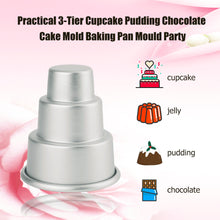 Load image into Gallery viewer, Mini 3-Tier Cupcake Pudding Cake Mold 5 pcs set
