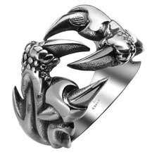Load image into Gallery viewer, Mens Stainless Steel Biker Style Dragon Claw Ring
