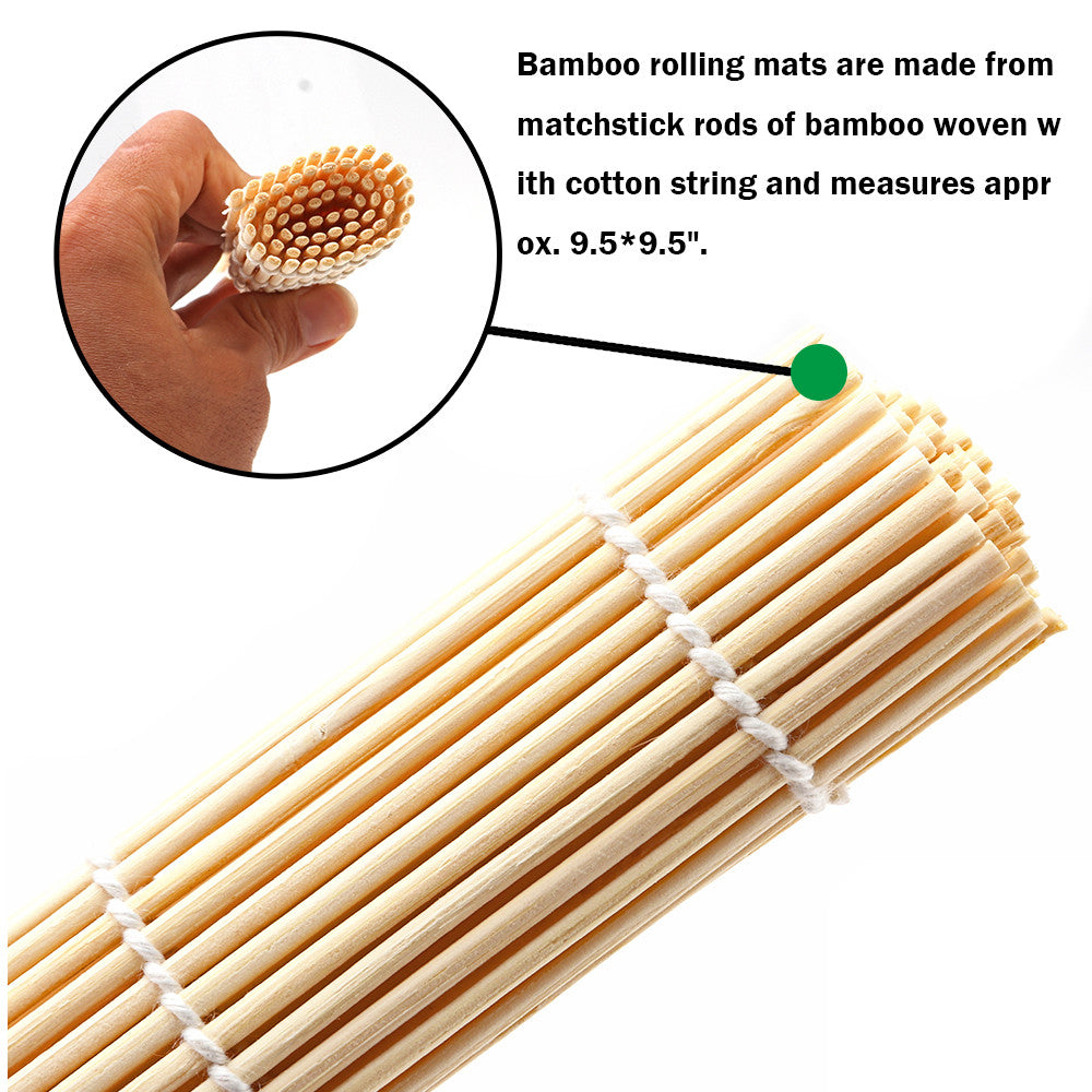 DIY Bamboo Sushi Rolling Mat Set ( 2 Sets)