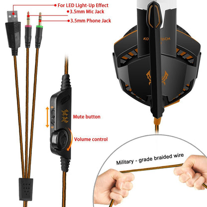 Ninja Dragon RZ LED 3.5MM Stereo Gaming Headphone with Microphone