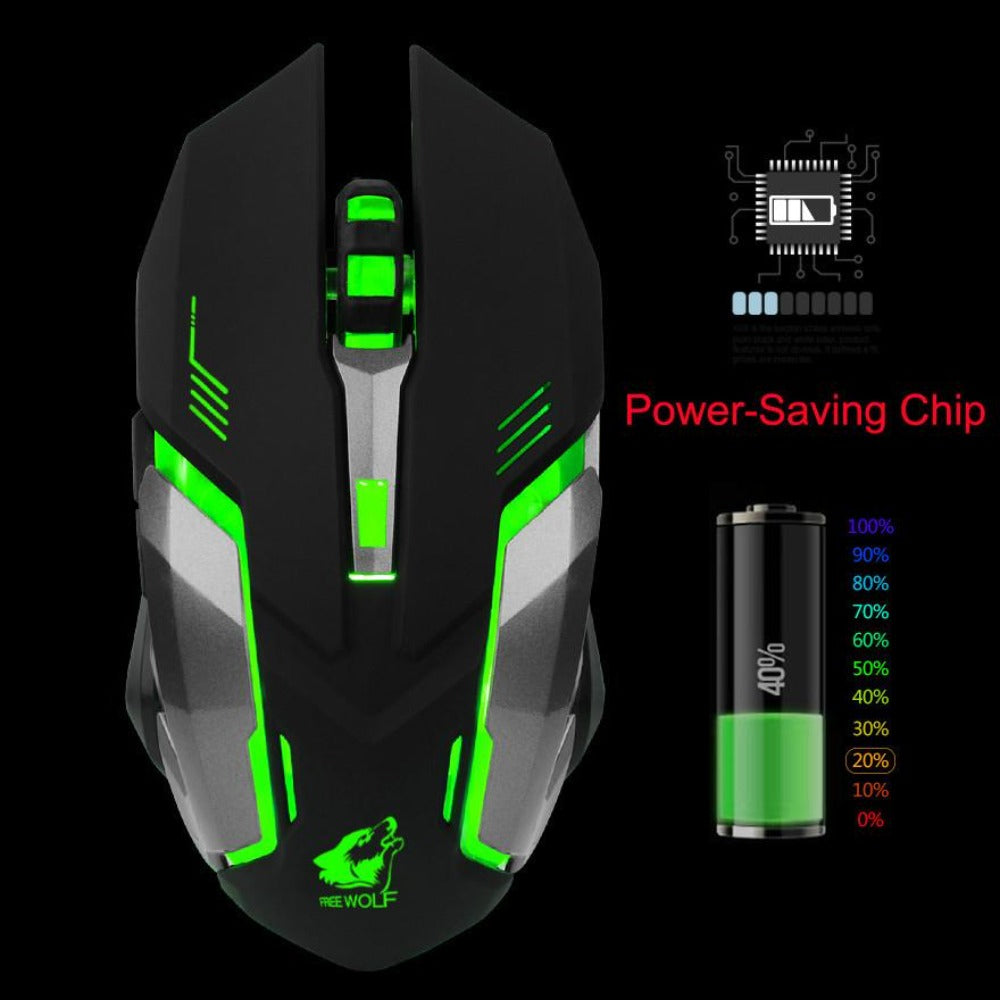 Dragon Stealth 7 Wireless Silent LED Backlit USB Optical Gaming Mouse
