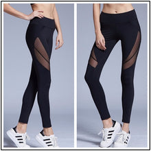 Load image into Gallery viewer, Womens Mesh Patchwork Slim Fit Yoga Exercise Leggings
