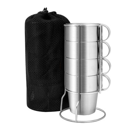 4 PCS Stainless Steel Double Layer Coffee Mugs