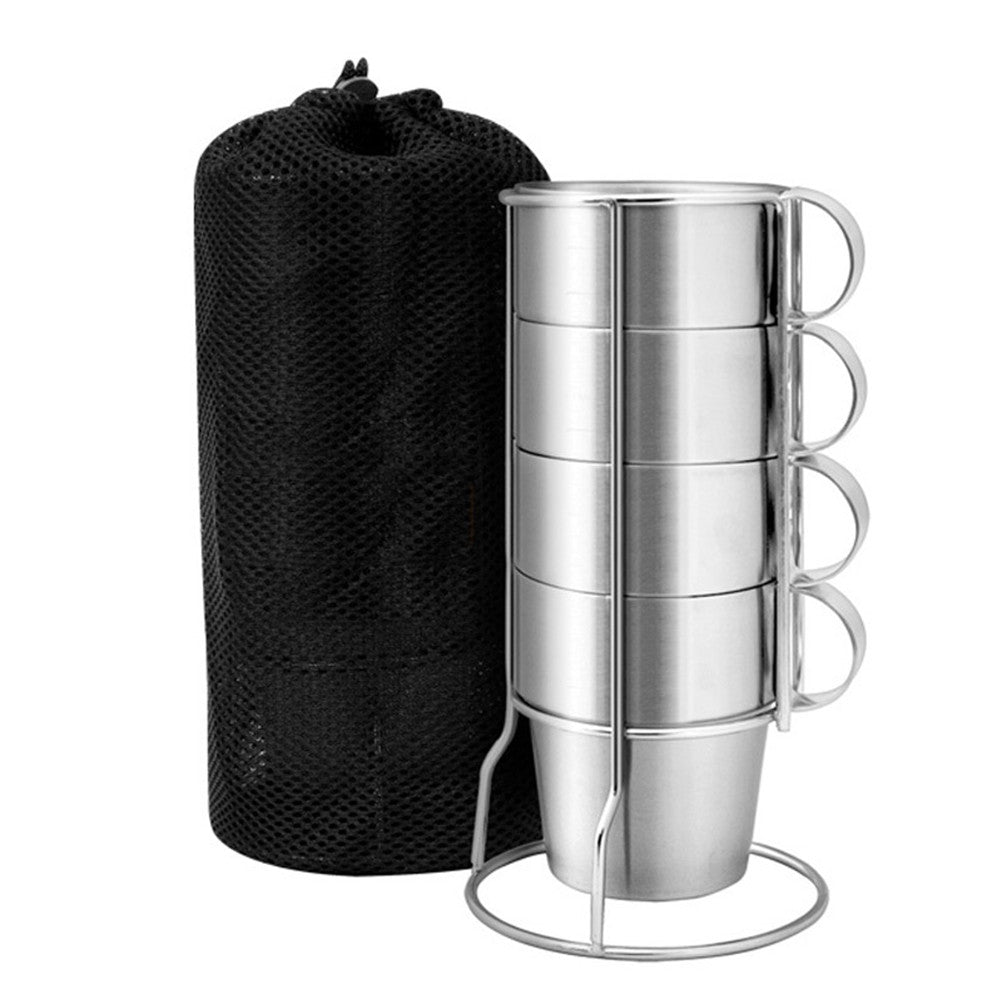 4 PCS Stainless Steel Double Layer Coffee Mugs