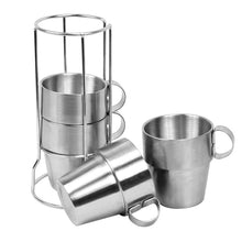 Load image into Gallery viewer, 4 PCS Stainless Steel Double Layer Coffee Mugs
