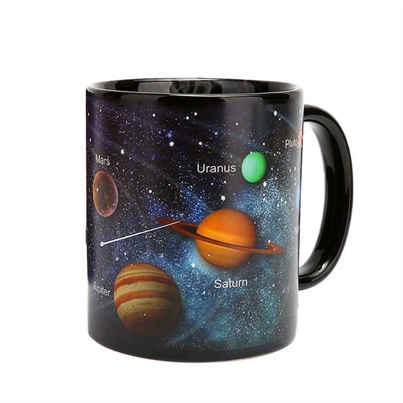Space Theme Heat Sensitive Color Changing Ceramic Mug
