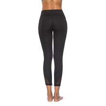 Load image into Gallery viewer, Womens Elastic Waist Mesh Workout Yoga Leggings with Lace Details
