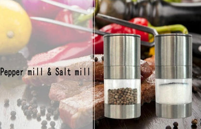 Luxury Stainless Steel Manual Salt and Pepper Grinder Set (2 Bottles)