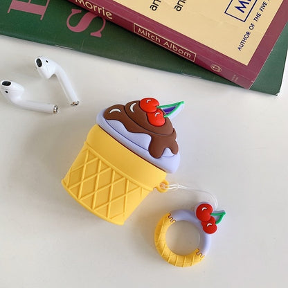 3D Ice Cream Theme Silicone Case for AirPods