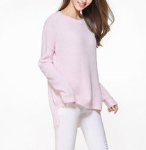Load image into Gallery viewer, Womens Relaxed Fit Round Neck Sweater in Pink

