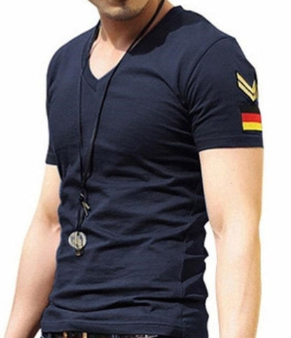 Mens Slim Fit Tee Shirt with Army Badge