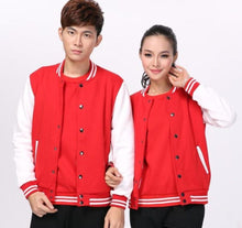 Load image into Gallery viewer, Unisex Baseball Jacket in Red
