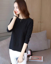Load image into Gallery viewer, Womens Slim Fit Round Neck Knitted Top
