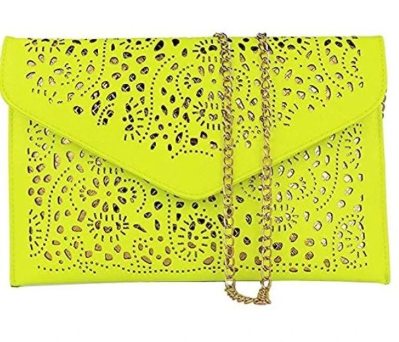 Laser Cut Clutch with Chain by Coseey
