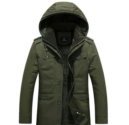 Mens Hooded Military Style Coat