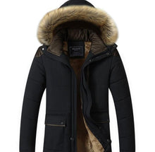 Load image into Gallery viewer, Mens Winter Hooded Coat in Black
