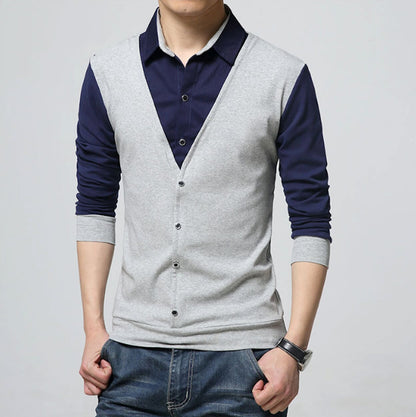 Mens Layered Look Shirt with Vest