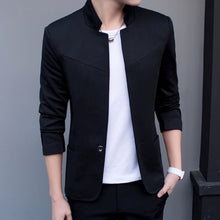 Load image into Gallery viewer, Mens Stand Collar One Button Blazer
