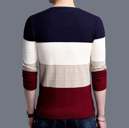Mens V Neck Color Block Sweater