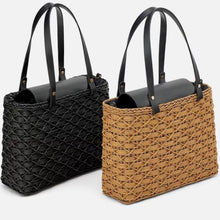 Load image into Gallery viewer, Square Wicker Tote Bag
