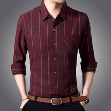 Load image into Gallery viewer, Mens Long Sleeve Plaid Shirt

