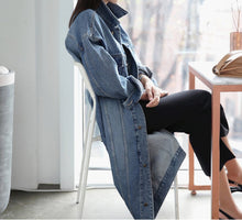 Load image into Gallery viewer, Womens Denim Trench Coat
