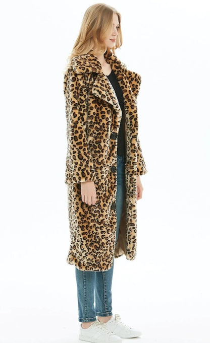 Womens Leopard Print Overcoat