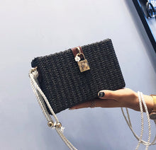 Load image into Gallery viewer, Straw Box Clutch Shoulder Bag
