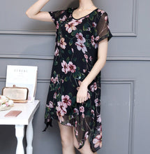 Load image into Gallery viewer, Women Uneven Short Sleeve Floral Dress
