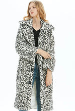 Load image into Gallery viewer, Womens White Leopard Print Long Coat
