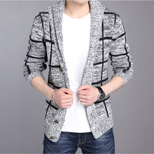 Load image into Gallery viewer, Mens Shawl Collar Gray Cardigan
