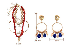 Load image into Gallery viewer, Seashell Layered Necklace and Earrings Set
