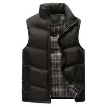 Load image into Gallery viewer, Mens Classic Black Zip Up Casual Puffer Vest
