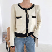 Load image into Gallery viewer, Womens Cropped Two Tone Cardigan
