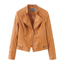 Load image into Gallery viewer, Womens Cropped Biker Jacket with Zipper Details
